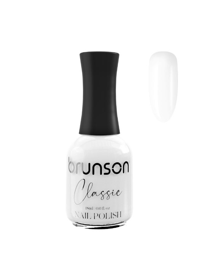 Brunson Classic Nail Polish 18ml Fast Dry Nail Lacquer Nail Harderner Normal Polish Glossy Gel Effect Quick Air Dry Long-Lasting Natural Nail Enamel Salon Quality Manicure Pedicure Regular Polish - Image 1